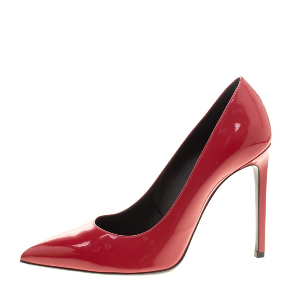 Saint Laurent Red Patent Leather Pointed Toe Pumps